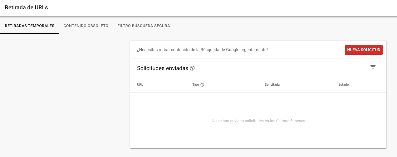 desindexar Urls Search Console