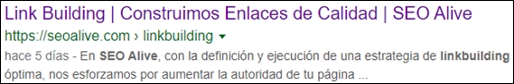 Ejemplo SERP intención de busqueda transaccional