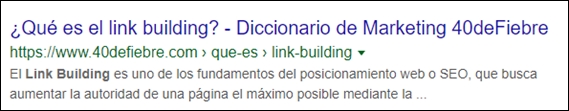 Ejemplo SERP intención de búsqueda informacional