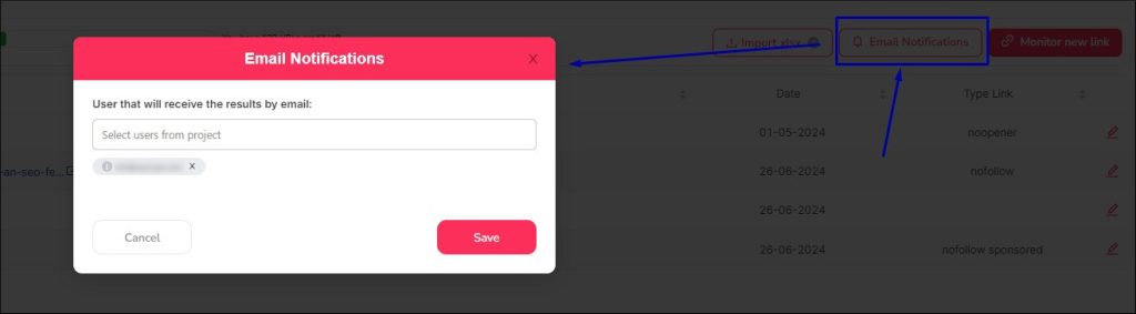 Email notifications en SEOCrawl