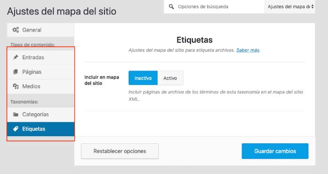 etiquetas en wordpress