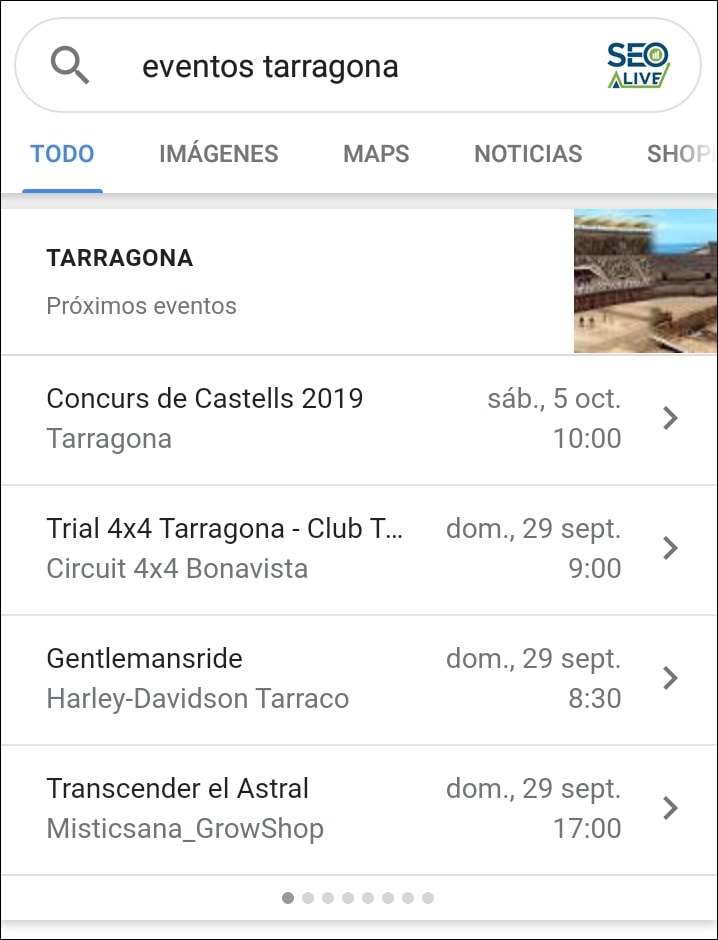 Eventos Rich Snippets