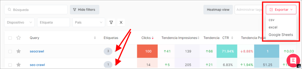Export your data, including the tags you have assigned to them.