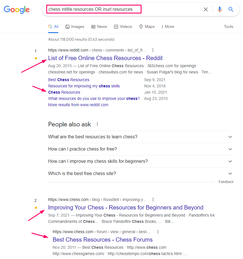 resources example in search