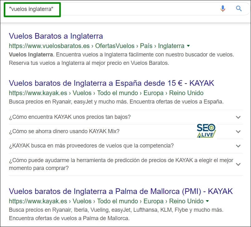 Frases Exactas Google SEO