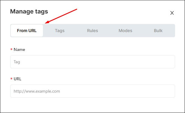 New "From URL" function in Tag management