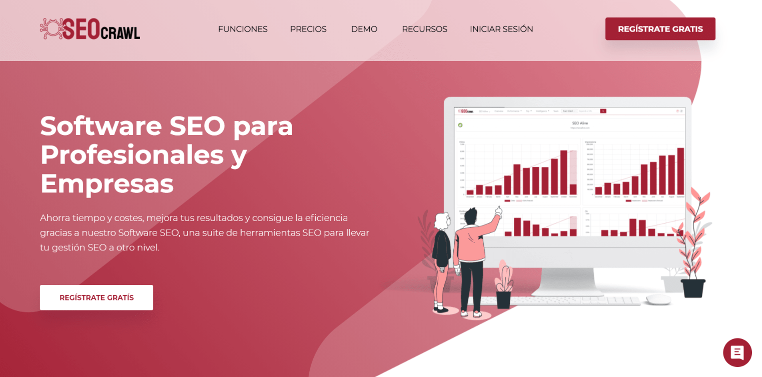 Página de inicio del Software SEO de SEOcrawl.com
