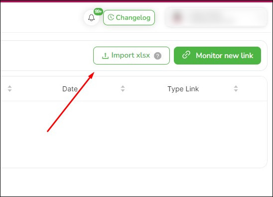 Importar enlaces en SEOcrawl