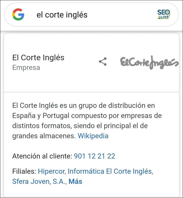Información Corporativa Rich Snippet