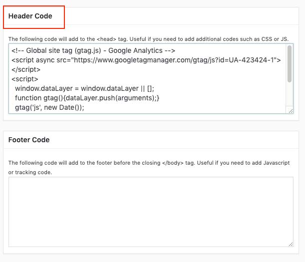 insertar código de google analytics