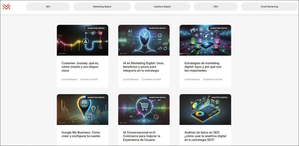 Vista general del blog de Luis M. Villanueva