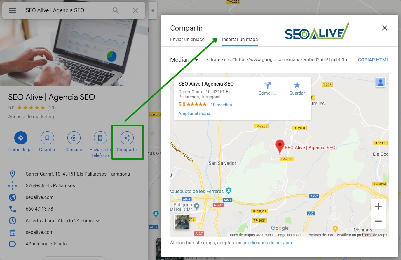 Mapa Google My Business