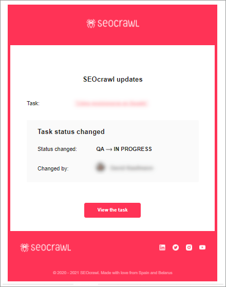 Nuevo diseño de las notificaciones en SEOcrawl