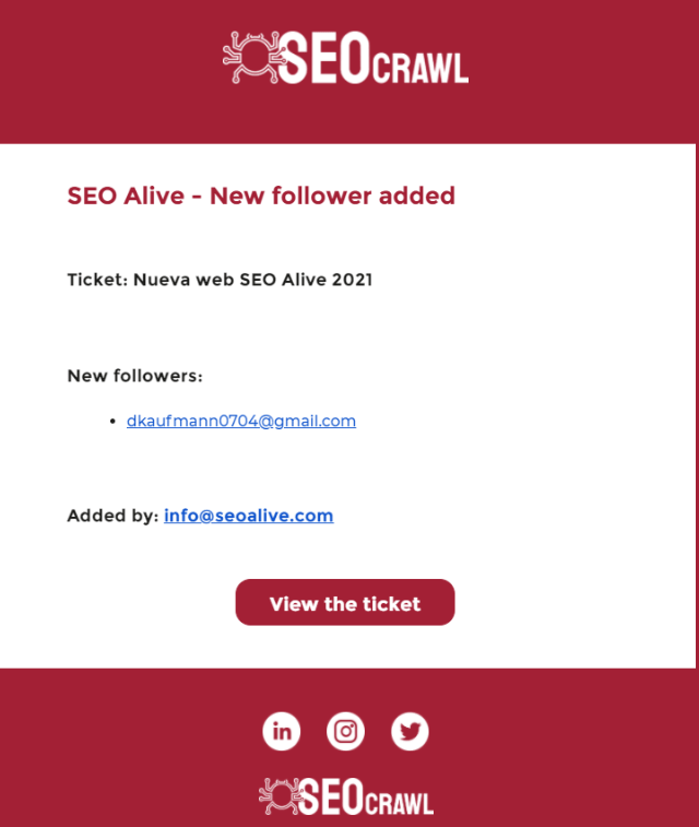 Notificaciones de tareas SEO