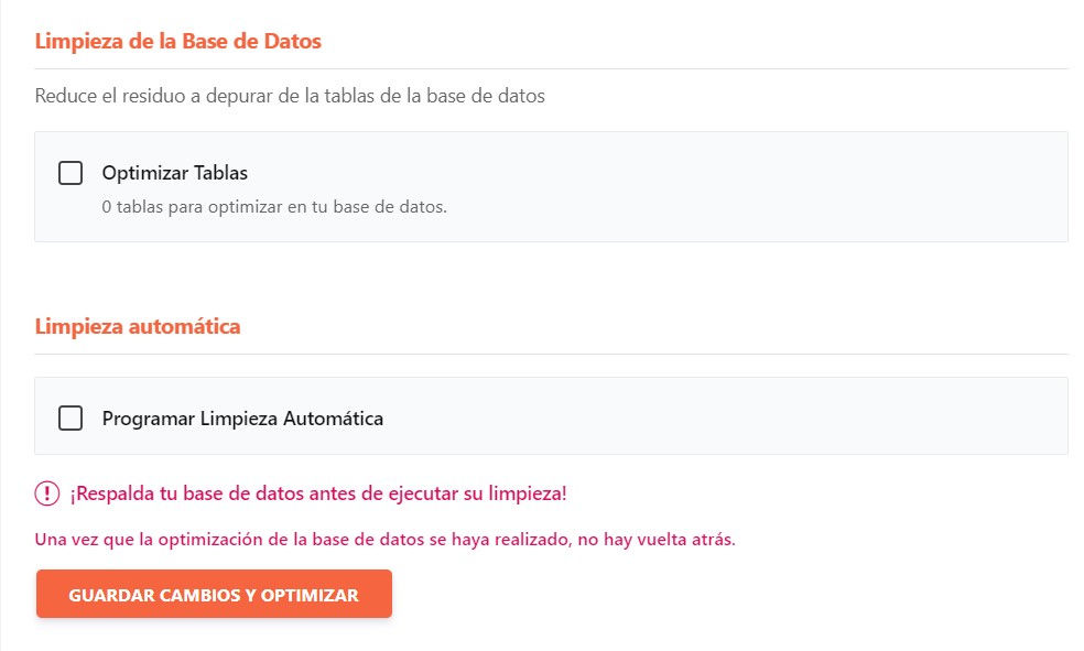 optimizar base de datos