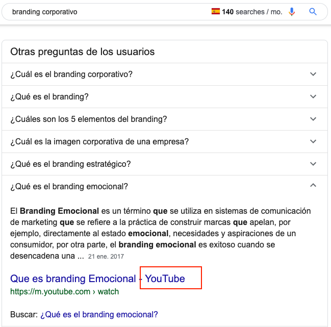 imagen de búsquedas relacionadas en video