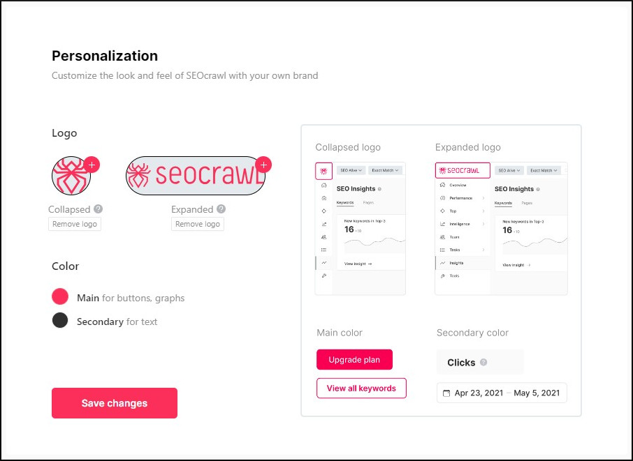 Customize your SEOcrawl dashboard as you wish