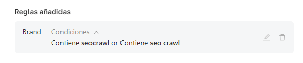 Brand rules in SEOcrawl