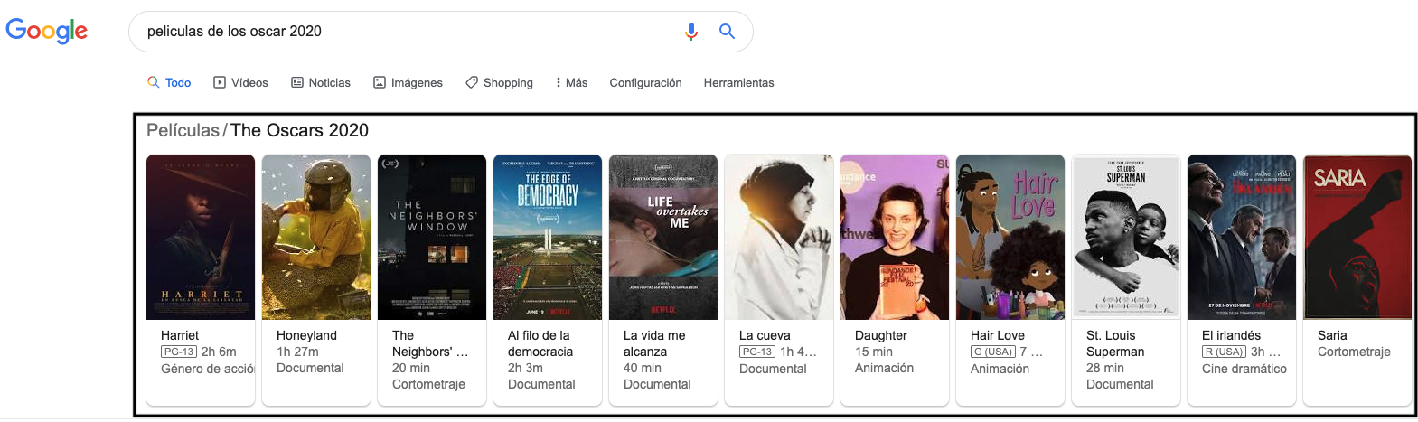 Carrusel en los serps