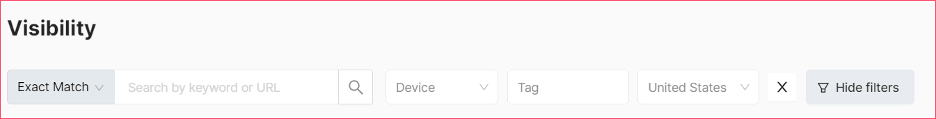 Seo visibility filters