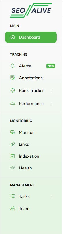Custom client menu in SEOcrawl