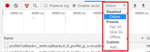 simular velocidad de transferencia lenta