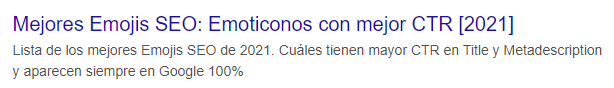 Resultados de búsqueda sin emojis SEO