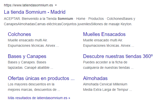 Sitelinks de la web Somnium