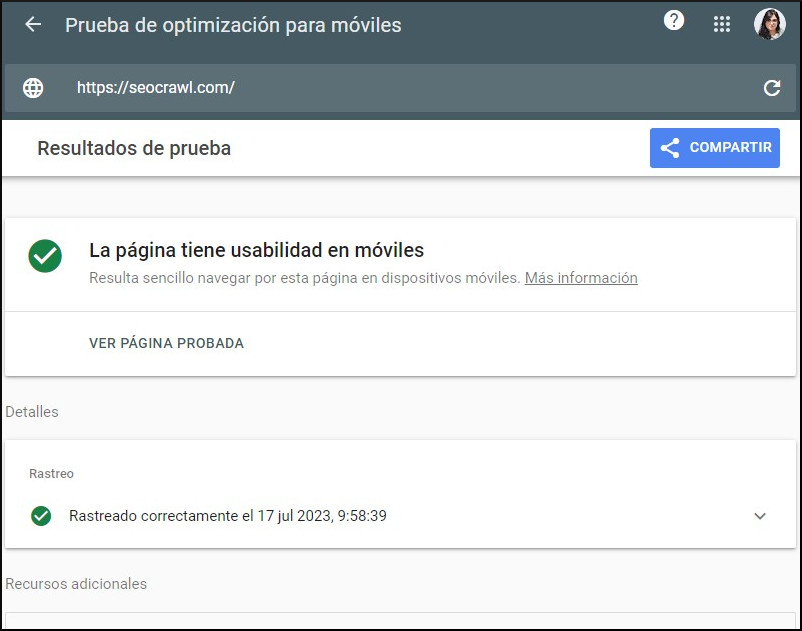 Mobile first indexing