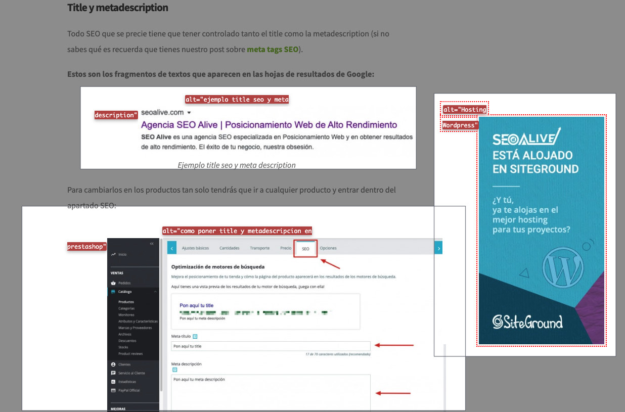 Tooltip de la extension Web Developer mostrando los atributos ALT