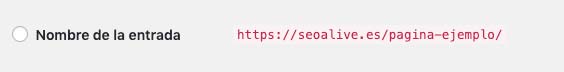 nombre de la entrada en la url