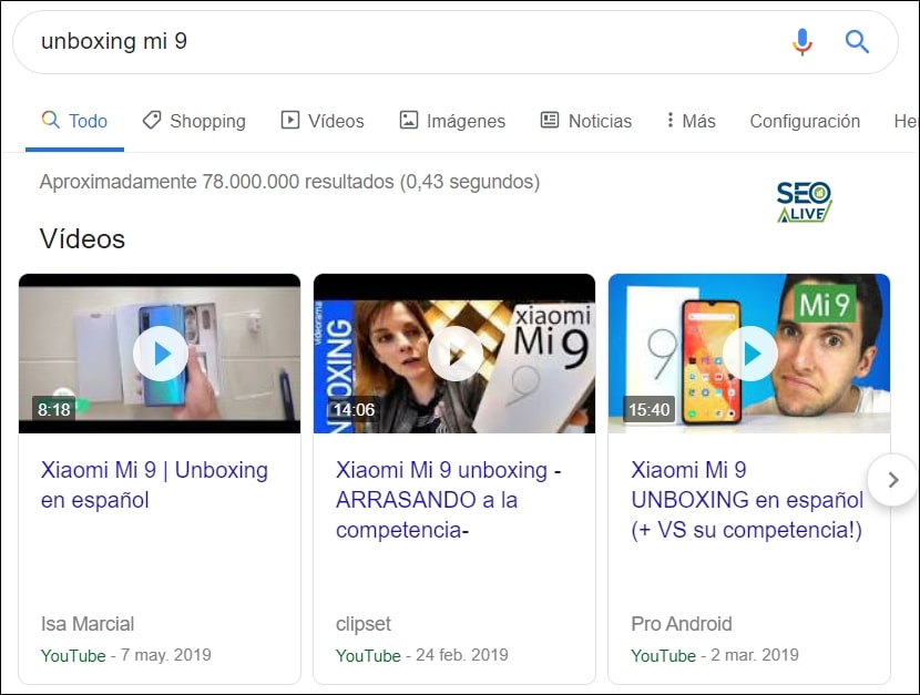 Vídeo Snippets SEO