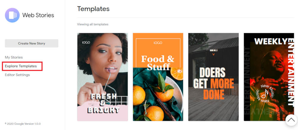 Google Web Stories Templates