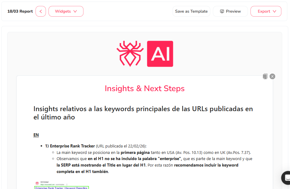 Recommandations SEOactionnables