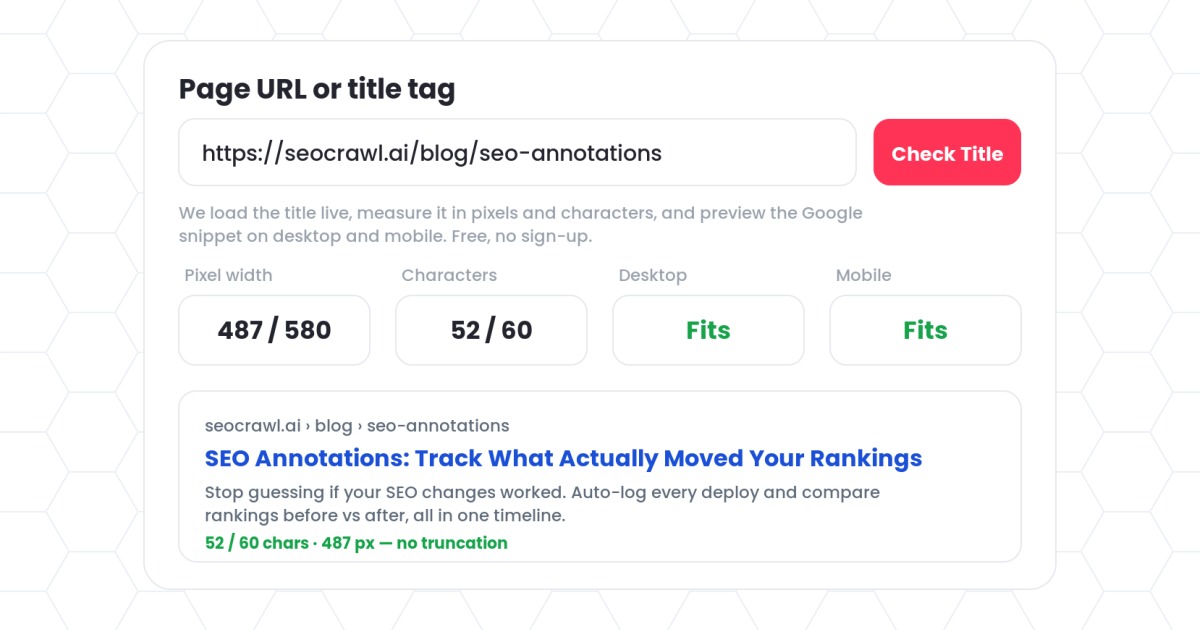Verificator title tag